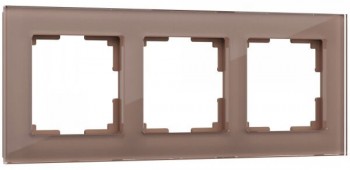 W0031142 Рамка на 3 поста (латте,стекло) Favorit Werkel a058820 фото