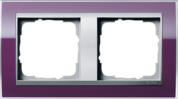 

0212756 Рамка Event Clear Фиолетовый / Алюминий 2-постовая Gira, Event Clear 0212756