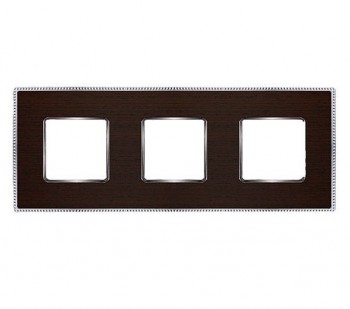 FD01453WCB Рамка Belle Epoque Wood Wenge / Bright chrome 3-постовая гор/верт. Fede фото