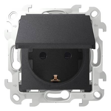 

2450448-038 Розетка 2К+З Schuko IP44, графит Simon 24, 2450448-038