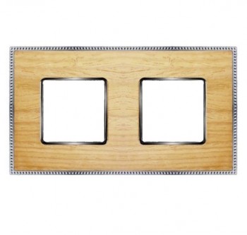 FD01452OCB Рамка Belle Epoque Wood OAK / bright chrome 2-постовая гор/верт. Fede фото