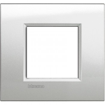 LNA4802GL Рамка LivingLight Квадрат Лунное серебро 2-модульная Bticino фото
