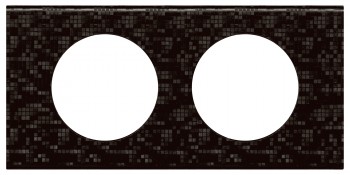 069452 Рамка Celiane Кожа/Текстиль Кожа черный пиксел 2-постовая Legrand фото