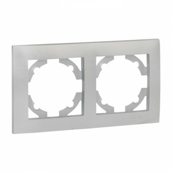 Рамка 2-местная сталь EKF Валенсия EWM-G-302-30 фото