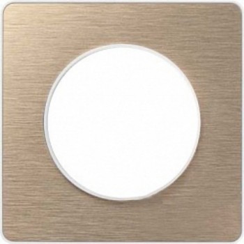 S52P802L Рамка Odace Бронза / белый 1-постовая Schneider Electric фото