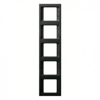 13537006 Рамка K.1 Антрацит матовый 5-постовая вертикальная Berker фото