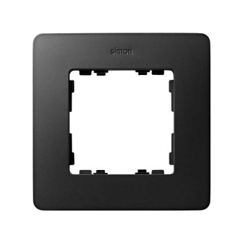 8200610-238 Рамка декоративная, 1 пост, Simon 82 Detail Original, графит-алюминий фото