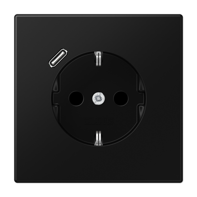 

LS1520-18CSWM матовый чёрный графит Розетка SCHUKO® с USB-интерфейсом с 1 USB-портом типа A LS серия, LS ZERO LS1520-18CSWM