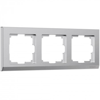 W0031865 Рамка на 3 поста (серебряный матовый) Stark Werkel a063455 фото