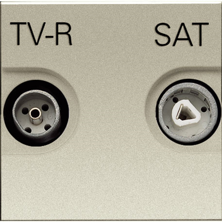 

N2251.8 CV Розетка TV-R-SAT проходная с накладкой, серия Zenit, цвет шампань, ABB, Zenit N2251.8 CV