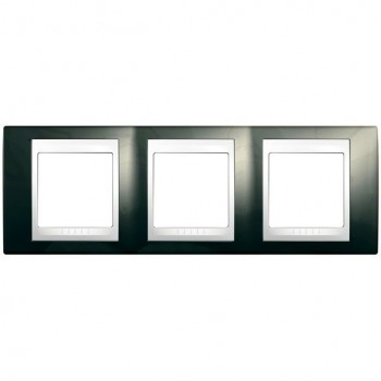 MGU6.006.824 Рамка Unica Хамелеон шампань / Белый 3-постовая Schneider Electric фото