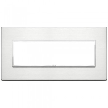 21657.01 Рамка Eikon Evo Бриллиантовый алюминий 7 модулей Vimar фото