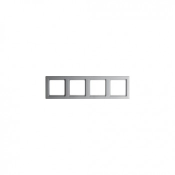 10146084 Рамка Q.1 Алюминий с эффектом бархата 4-постовая Berker фото