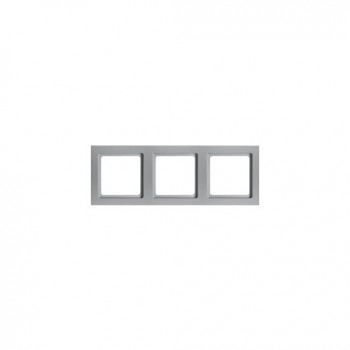 10136094 Рамка Q.3 Алюминий с эффектом бархата 3-постовая Berker фото