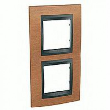 Рамка 2-постовая вертикальная, вишня/графит Schneider Electric Unica Top MGU66.004V.2M2 фото