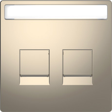 

MTN4564-6050 D-life центральная накладка для 2-х модульных разъемов, никель Merten, D-Life MTN4564-6050