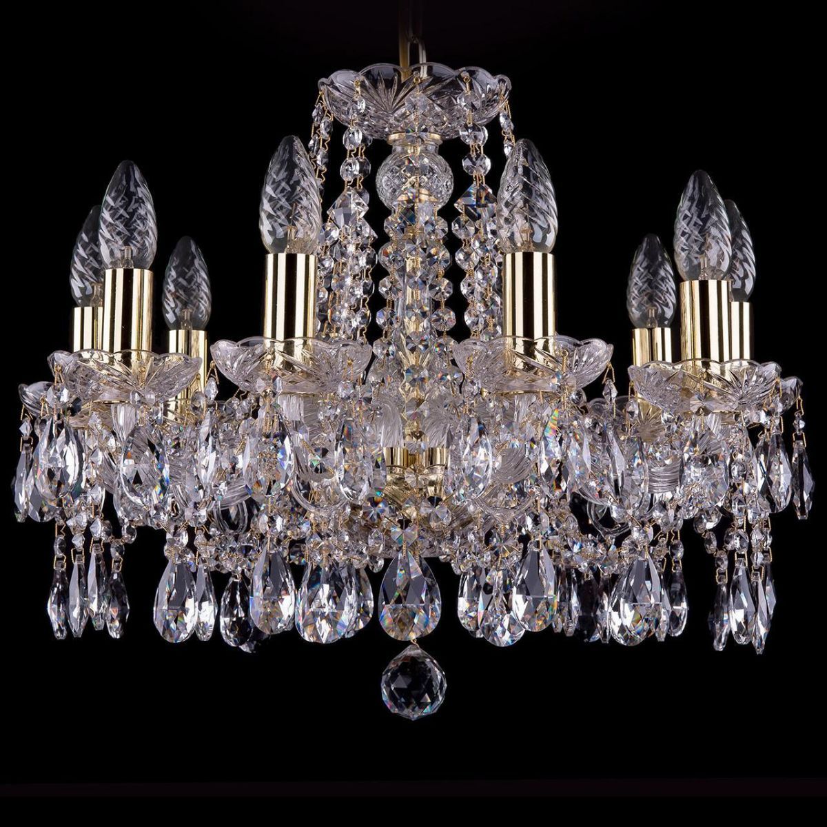 

Подвесная люстра Bohemia Ivele 1413/10/165/G, Золотой, 1413 Gold 1413/10/165/G