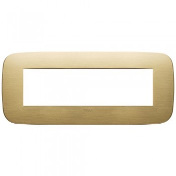 19687.12 Рамка Arke Round Обработанная щеткой латунь 7 модулей Vimar фото