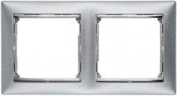 770332 Рамка Valena Алюминий матовый 2-постовая Legrand фото