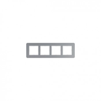 10146074 Рамка Q.7 Алюминий 4-постовая Berker фото