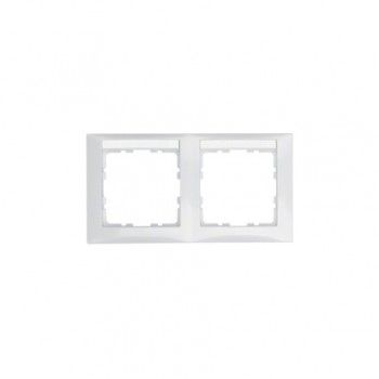 10228919 Рамка с полем для надписей S.1 Полярная белизна с блеском 2-постовая Berker фото