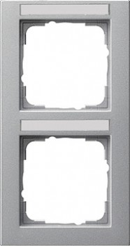 110225 Рамка E2 Алюминий 2-постовая вертикальная Gira фото