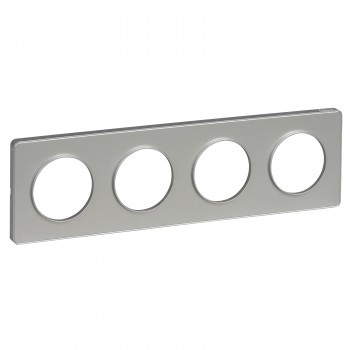 S53P808 Рамка Odace Алюминий 4-постовая Schneider Electric фото