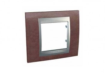 MGU66.002.0M4 Рамка Unica Top Табачное дерево / Алюминий 1-постовая Schneider Electric фото