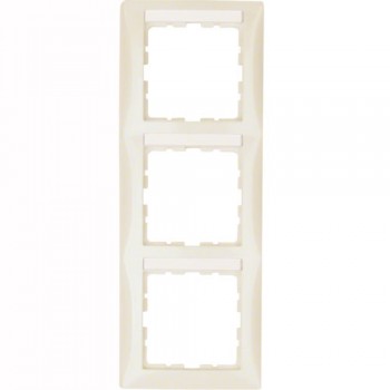 10138912 Рамка с полем для надписей S.1 Белый с блеском 3-постовая вертикальная Berker фото
