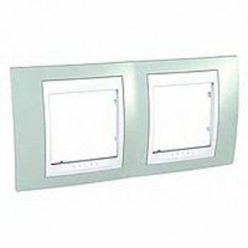MGU6.004.870 Рамка Unica Хамелеон морская волна / Белый 2-постовая Schneider Electric фото