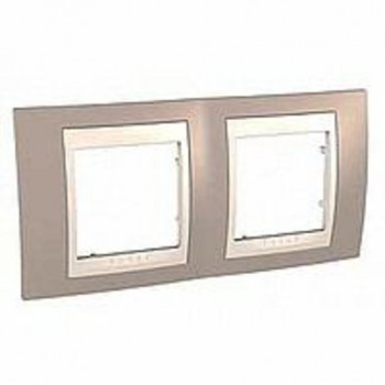 MGU6.004.574 Рамка Unica Хамелеон коричневый / Бежевый 2-постовая Schneider Electric фото