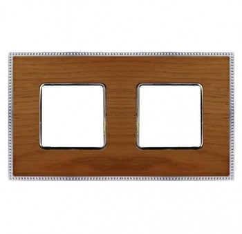 FD01452CCB Рамка Belle Epoque Wood Cherry / Bright chrome 2-постовая гор/верт. Fede фото
