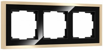 W0032852 Рамка на 3 поста Baguette (черный/латунь) Werkel a060241 фото