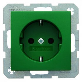 

41431913 Штепсельная розетка SCHUKO цвет: зеленый, матовый S.1/B.1/B.3/B.7 Glas Berker, S.1 41431913