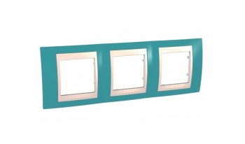 MGU6.006.573 Рамка Unica Хамелеон синий / Бежевый 3-постовая Schneider Electric фото
