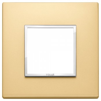 21642.10 Рамка Eikon Evo Сатинированное золото 2 модуля Vimar фото