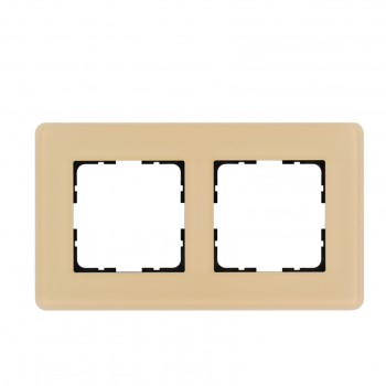 Стеклянная матовая закругленная рамка  тауп 2 поста Jasmart G-Glass G1002GT-RM фото