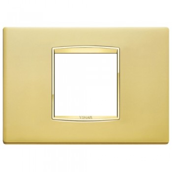 20652.G21 Рамка Eikon Chrome Classica Золото сатинированое 2 модуля Vimar фото