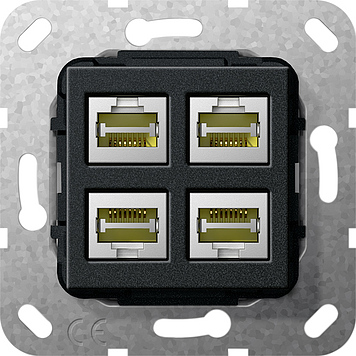 

569910 Разъем MJ RJ45 Cat 6A 10 GB 4 местн. LSA Plus Черный Черный Gira, Studio 569910