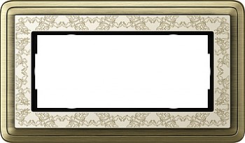 1002663 Рамка без перегородки Classix Art Бронза / Кремовый 2-постовая Gira фото