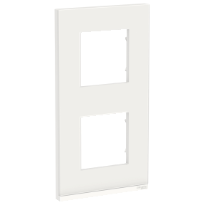 NU6004V85 Рамка Unica Pure Белое стекло 2-постовая вертикальная Schneider Electric фото