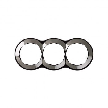 88630-35 Рамка декоративная, 3 поста, круг в круге, Simon 88, воронёная сталь фото