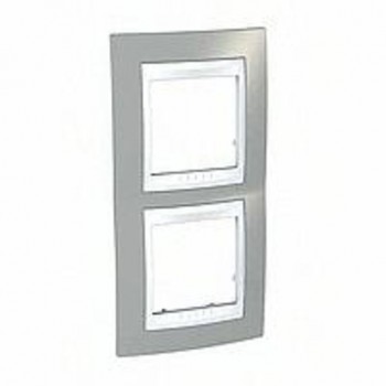 MGU6.004V.865 Рамка Unica Хамелеон серый / Белый 2-постовая вертикальная Schneider Electric фото