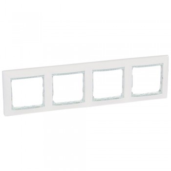 774464 Рамка Valena Белый кристалл 4-постовая Legrand фото