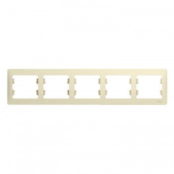 Рамка Бежевая 5-постовая Systeme Electric (Schneider Electric) Glossa GSL000205 фото