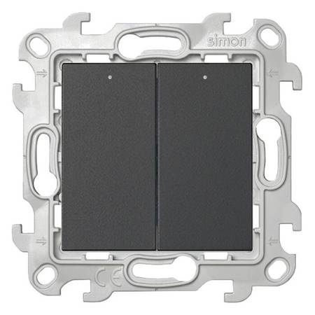 

2450392-038 Двухклавишный выкл с подвсеткой, графит Simon 24, 2450392-038