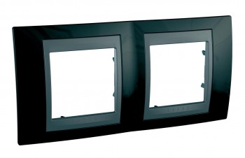 Рамка 2-постовая, родий/графит Schneider Electric Unica Top MGU66.004.293 фото