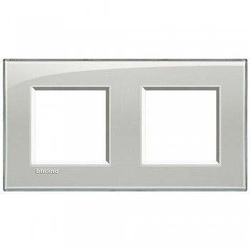 LNA4802M2KG Рамка LivingLight Квадрат Серое небо 2+2 модуля Bticino фото