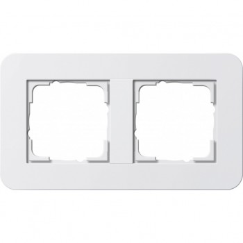 0212410 Рамка с белой подложкой E3 Белый / Белый 2-постовая Gira фото