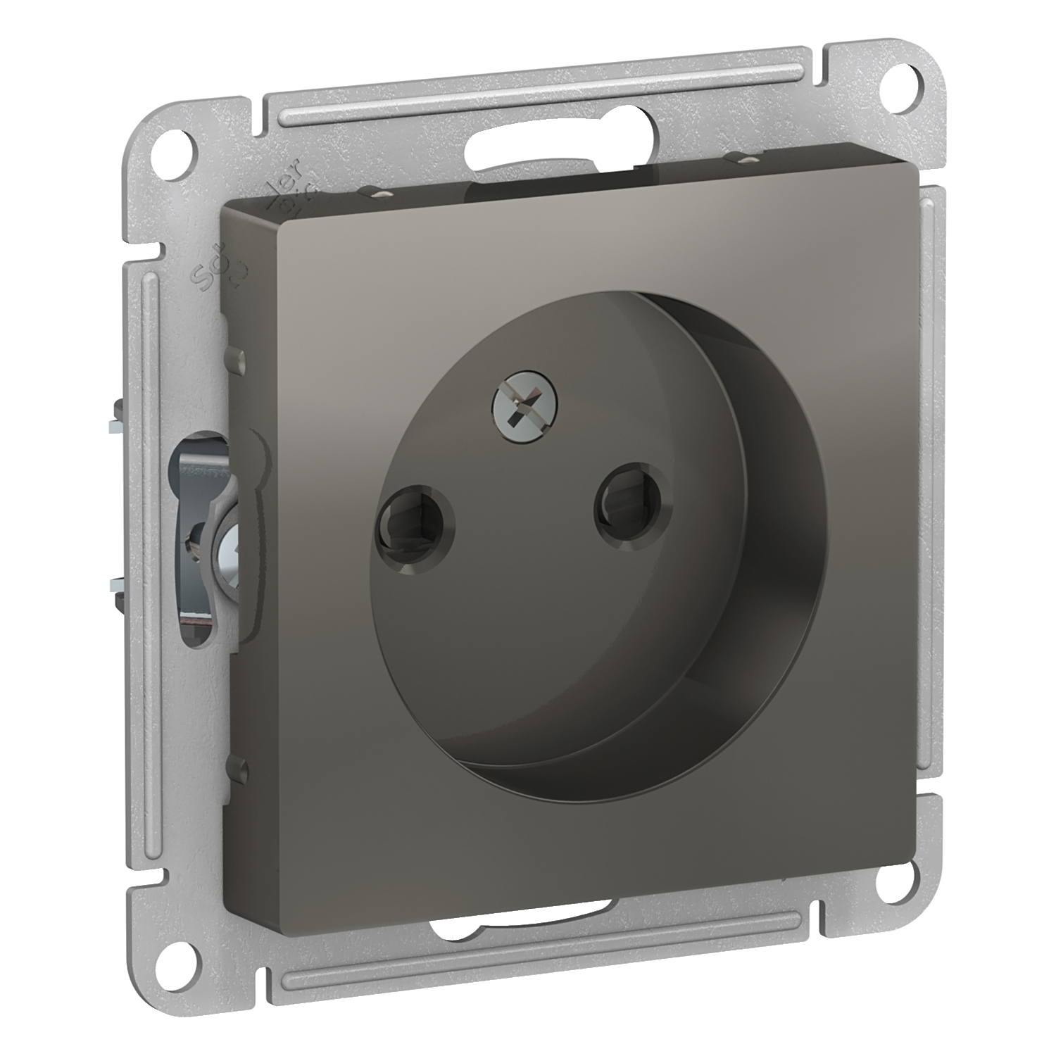 

ATN000949 Atlasdesign Розетка без заземления со шторками, 16А, механизм, Сталь Schneider Electric, Atlasdesign ATN000949